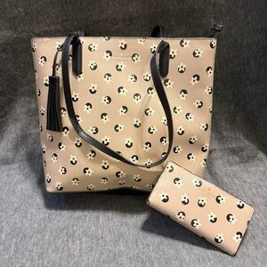 Kate Spade Jana Tote Purse & Wallet Floral Polka Dot - Kate Spade Neutral Floral